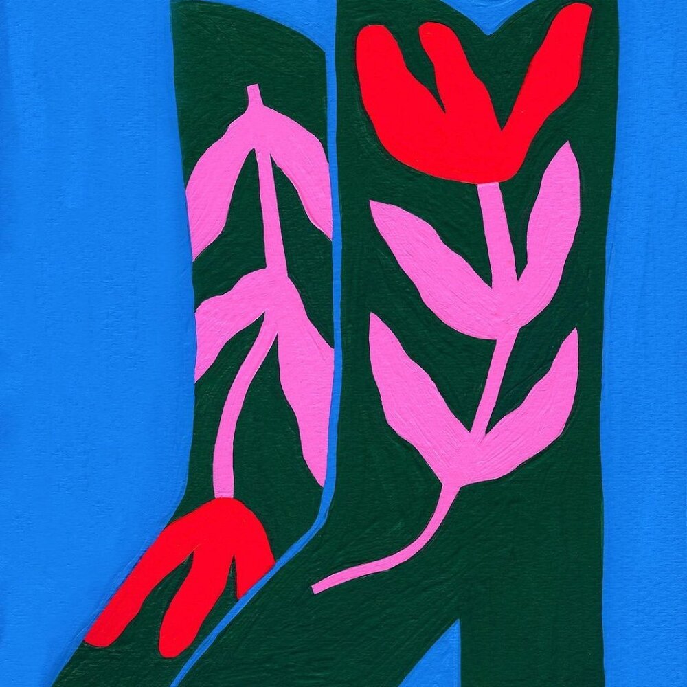 Painted Cowboy Boots, Print by Artist Bekah Worley